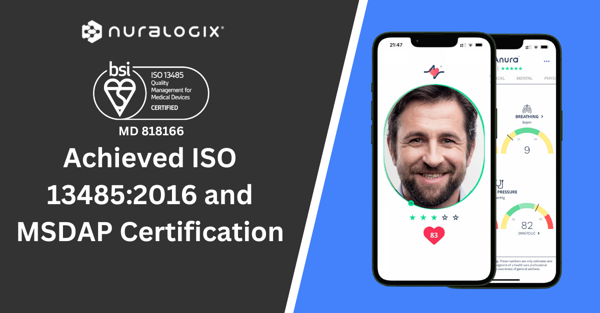 NuraLogix Achieves ISO 134852016 and MSDAP Certification